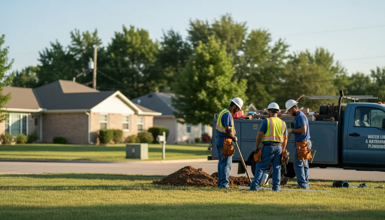 Residential water line and bathroom plumbing service in Ewing, KY